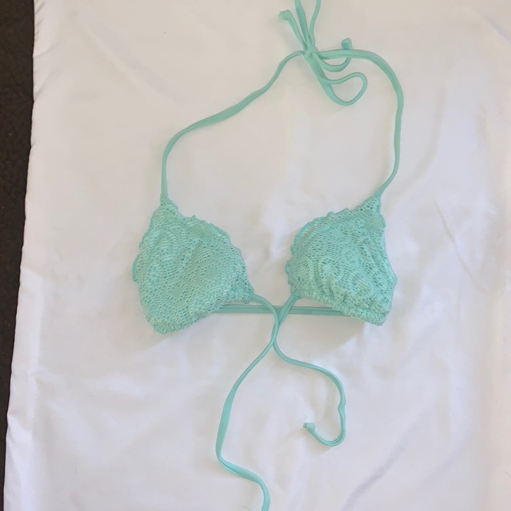 H&M baby blue crochet bikini top